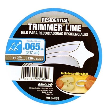 ARNOLD Trimmer Line, 0065 in Dia, 220 ft L, Nylon WLS-H65